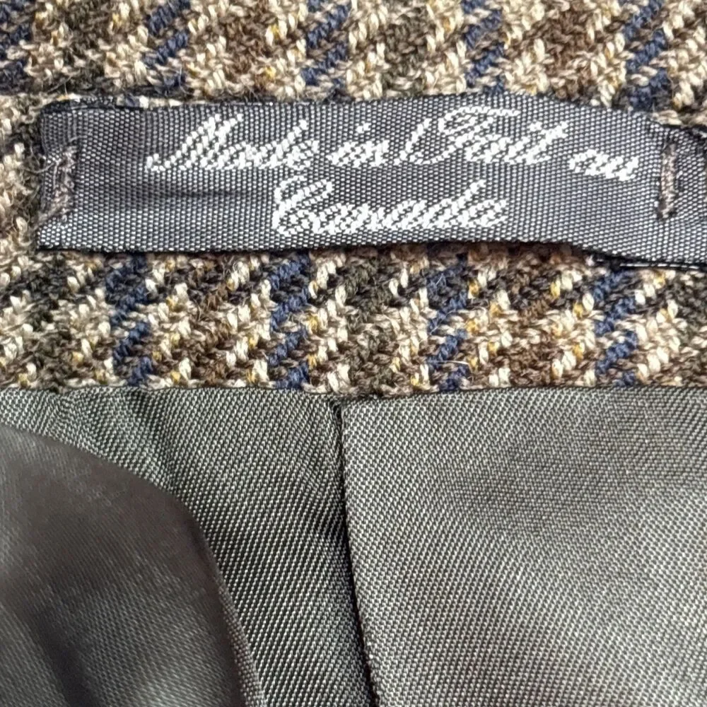 Maranzone Uomo Blazer Men US 48R Wool Plaid Lined Ventless lining flaw